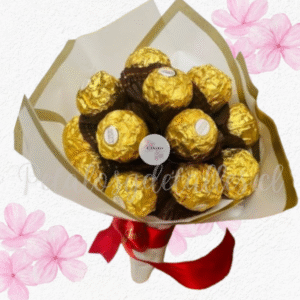 Ramo bouquet en 15 bombones ferreros rocher y envoltorio