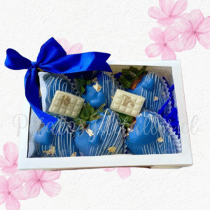 Cajita visora en 6 frutillas y chocolate en cuadritos