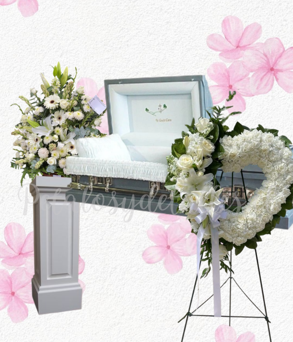 Pack floral fúnebre condolencias, Arrimo en mix flores y coronas