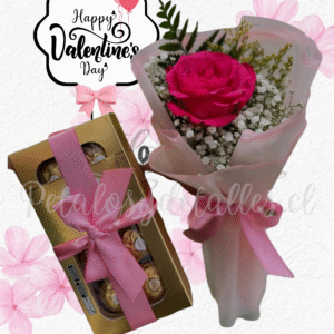 Ramito san valenton, 1 rosita, bombones 100gr y topper