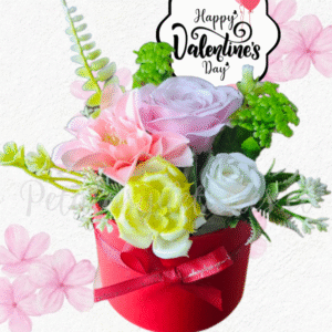 Mini box en mix flores de jabón eternas y topper