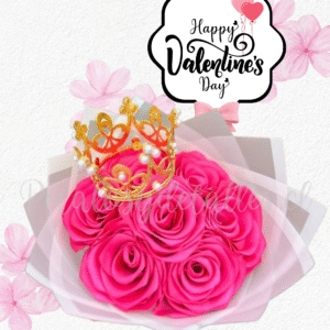 Ramo bouquet en 7 rositas eternas de jabón y coronita decorativa