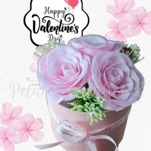 Mini Box en 3 rositas eternas de jabón y topper