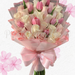 Elegante ramo Para ella en 20 rosas importadas y 10 tulipanes