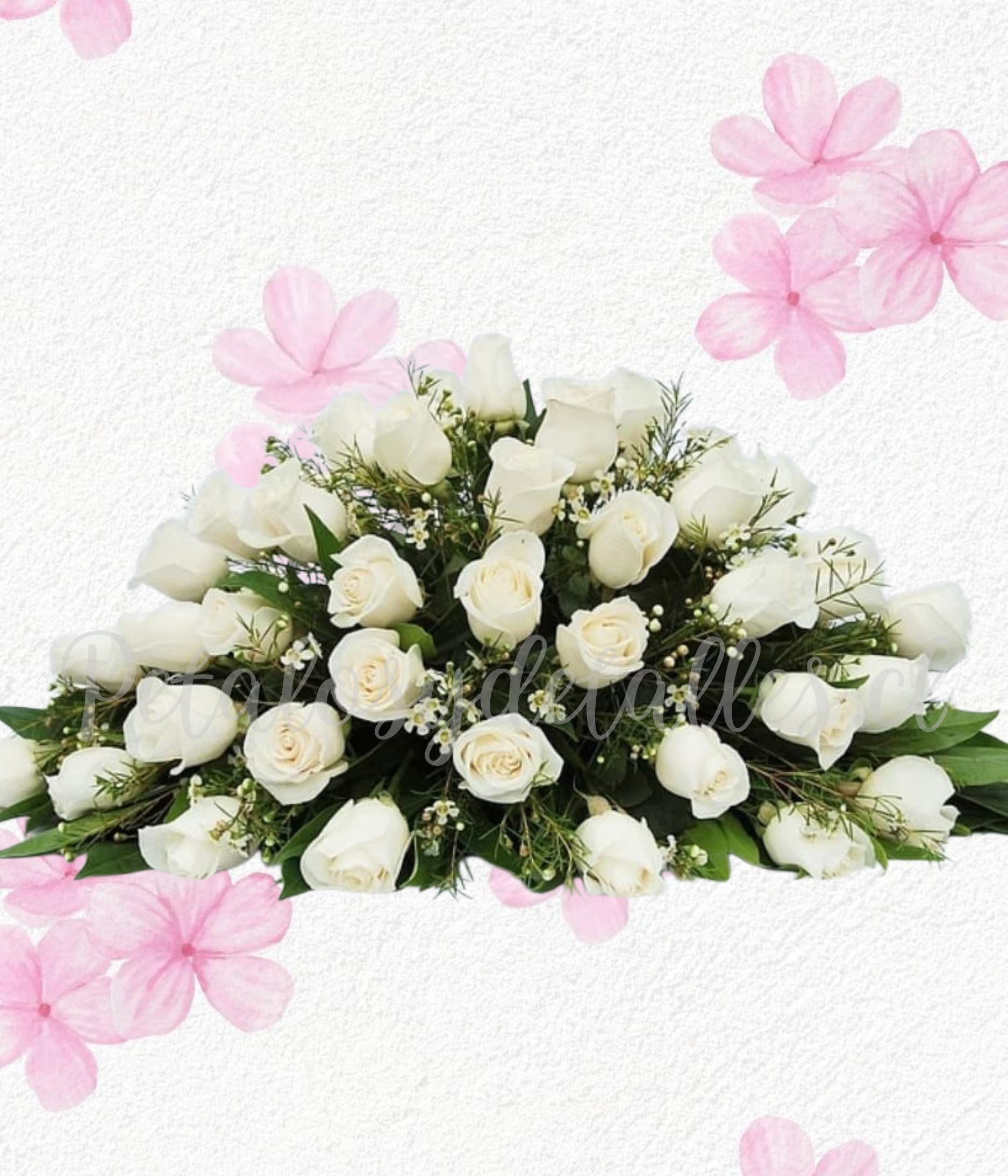 Cojin fúnebre en 50 rosas importadas follaje e ilusión