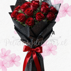Ramo encanto en 15 rosas importadas y lindo envoltorio