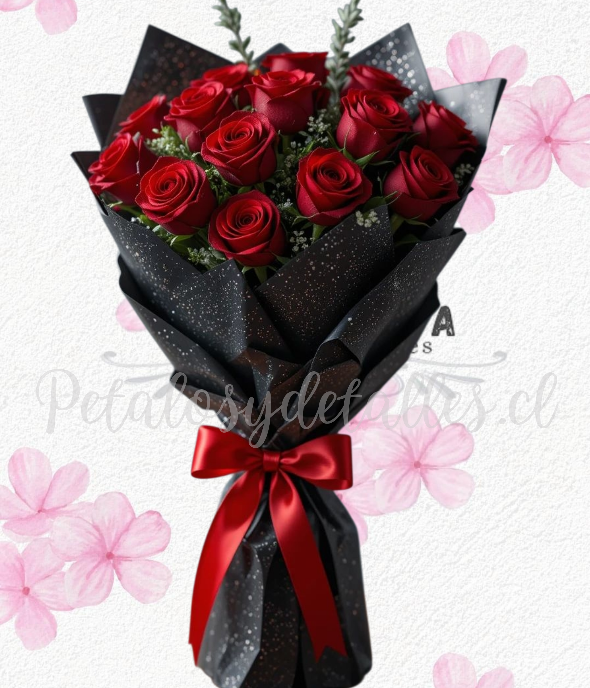 Ramo encanto en 15 rosas importadas y lindo envoltorio