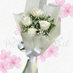 Ramo claridad en 4 rosas ecuatorianas y linda envoltura