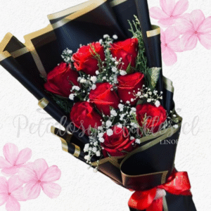 Ramo capas en 8 rosas importadas follaje y linda envoltura