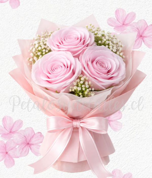 Ramito en 3 rositas de jabón eternas premium y linda envoltura