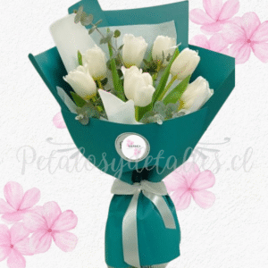 Ramo amor en invierno, en 6 lindos tulipanes