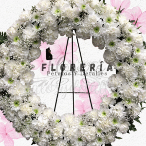 Corona paz para condolencias en mix flores de temporada