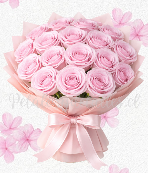 Elegante ramo en 20 rositas eternas premium de jabón