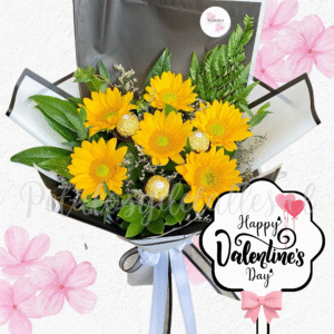 Ramo luz infinita en 6 hermosas gerberas y 3 bombones ferreros