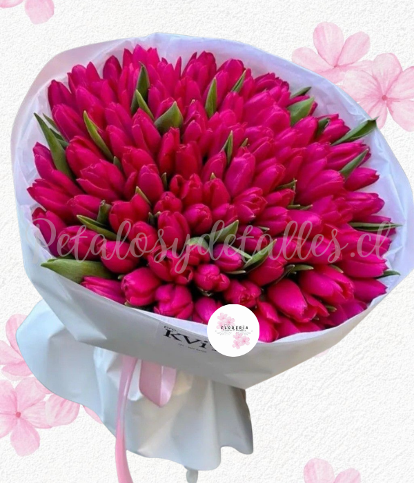 Ramo de tulipanes (Elegante Buchon en 100 tulipanes)