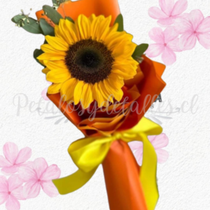 Promoción día de la mujer, 1 girasol decorado y lazo