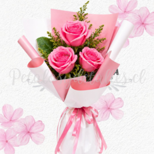 Ramo en 3 rosas importadas y linda envoltura decorada