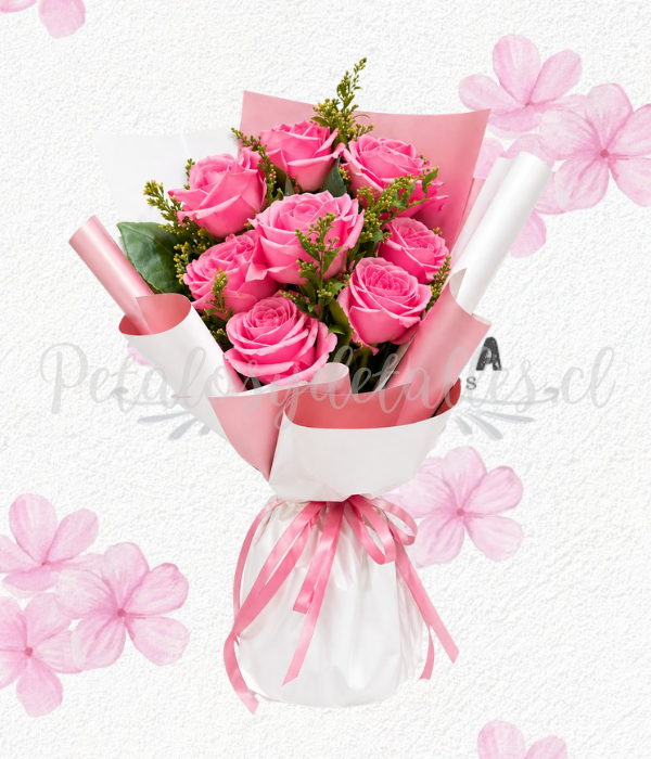 Ramo promocional en 8 rosas importadas y linda envoltura