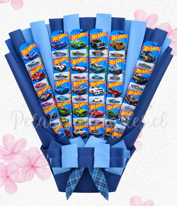 Elegante ramo Hot Wheels ideal para sorprenderlos