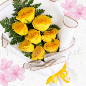 Ramo de 8 rosas importadas, follaje y linda envoltura