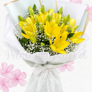 Ramo primavera flores amarillas en 6 varas de lilium e ilusión
