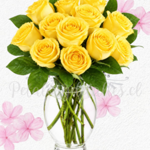 Florero samaritano en 12 rosas importada y lindo lazo